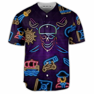 Pirate Neon Art Style - Baseball Jersey - Owl Ohh