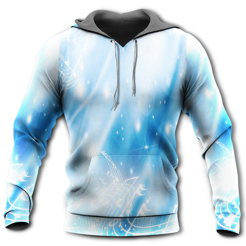 Music Musical Notes on A Dark Blue - Hoodie - Owl Ohh - Owl Ohh