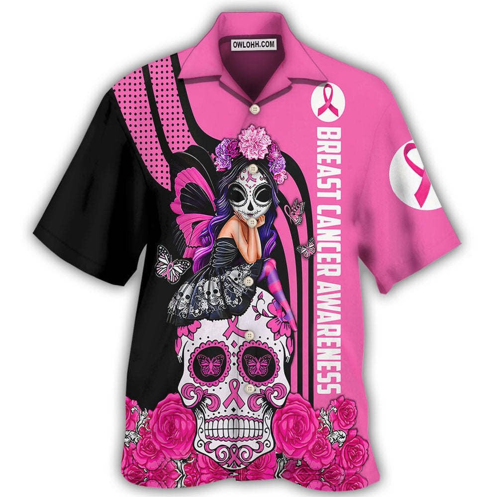 Breast Cancer Awareness Fight Like A Girl Breast Cancer Awareness - Hawaiian Shirt - Owl Ohh - Owl Ohh