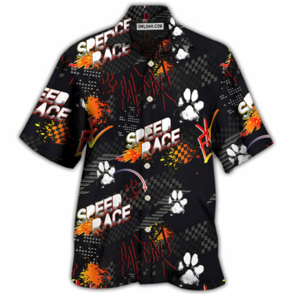 Car Racing I Like Racing And Dogs - Hawaiian Shirt - Owl Ohh - Owl Ohh