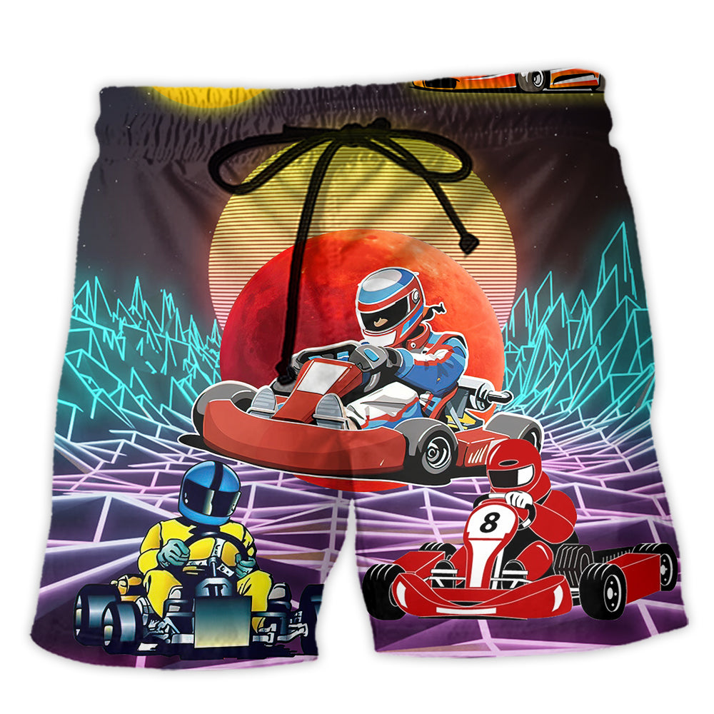 Kart Racing To The Universe - Beach Short - Owl Ohh - Owl Ohh