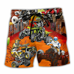 ATV Quad Riding Hard - Beach Short - Owl Ohh - Owl Ohh