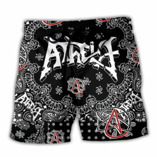 Atheist Black And White Paisley Pattern - Beach Short - Owl Ohh - Owl Ohh