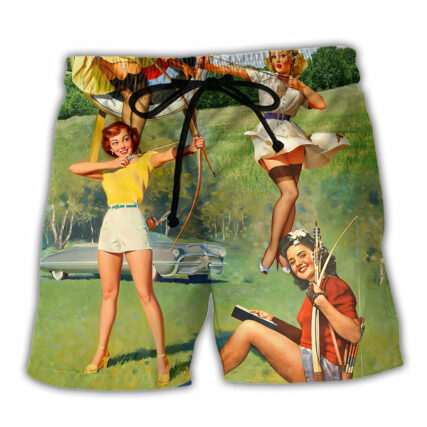 Archery Tournaments Pinup Girls - Beach Short - Owl Ohh - Owl Ohh