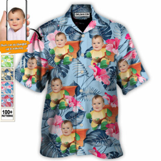 Dinosaur Funny Tropical Style Custom Photo - Hawaiian Shirt - Personalized Photo Gifts for men and women, kids - Owl Ohh