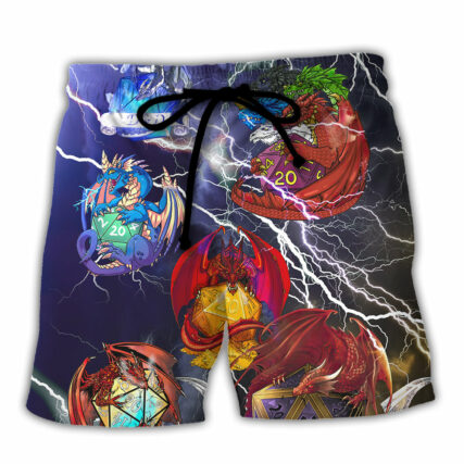 D20 Dragon Thunder Style - Beach Short - Owl Ohh - Owl Ohh