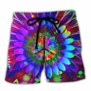Hippie Love Is In The Air Flowers In My Hair - Beach Short - Owl Ohh - Owl Ohh