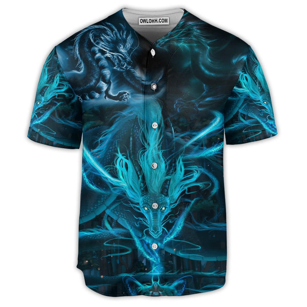 Dragon Blue Lighting And The Witch - Baseball Jersey - Owl Ohh - Owl Ohh
