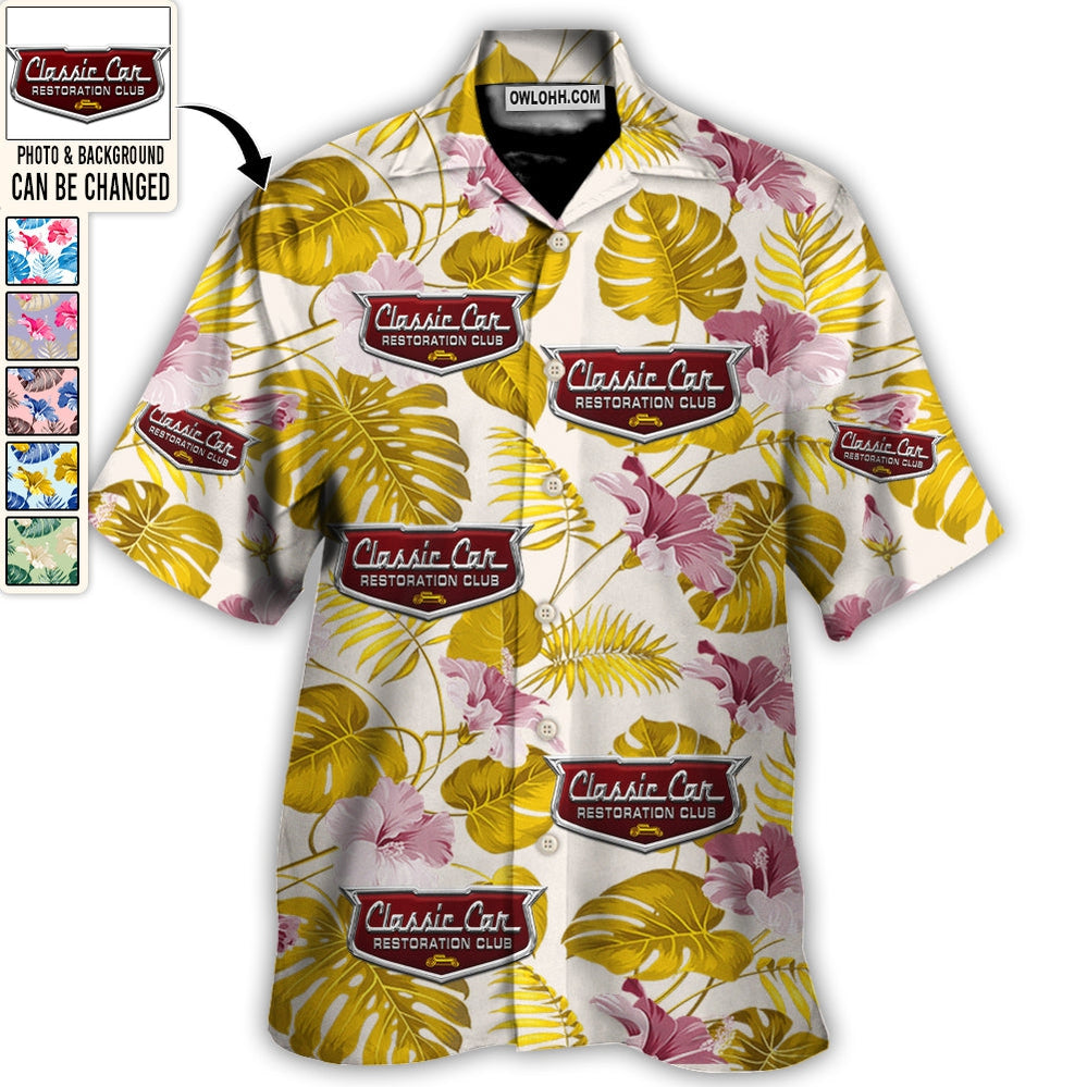 Vintage Car Club You Want Tropical Style Custom Photo - Hawaiian Shirt - Personalized Photo Gifts for men and women, kids - Owl Ohh