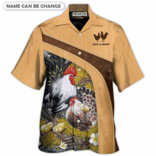 Chicken An Old Rooster And His Cute Chick Personalized - Hawaiian Shirt - Owl Ohh - Owl Ohh