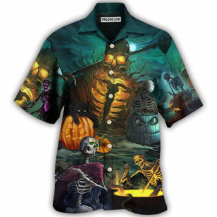 Halloween Skull Dark Scary - Hawaiian Shirt - Owl Ohh - Owl Ohh