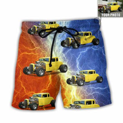 Hot Rod Various Style Custom Photo - Beach Short - Owl Ohh - Owl Ohh