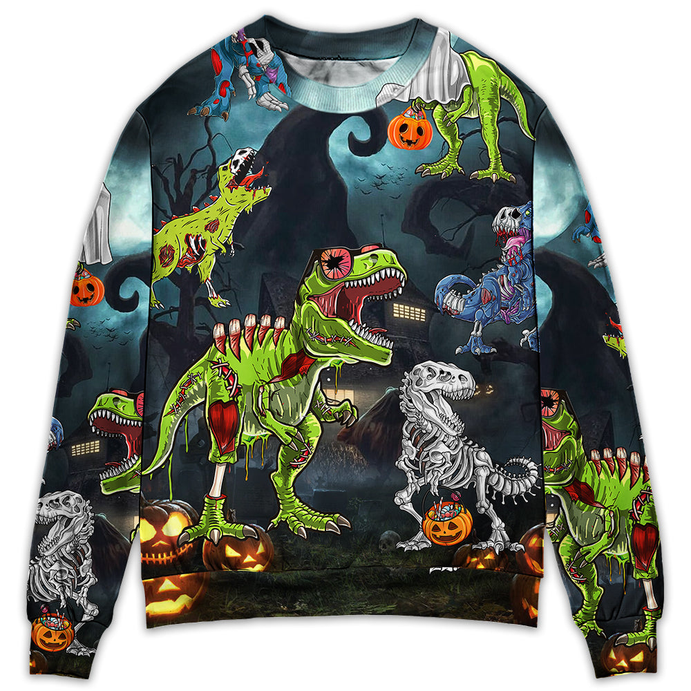 Halloween Zombie Saurus Scary - Sweater - Ugly Christmas Sweaters - Owl Ohh - Owl Ohh