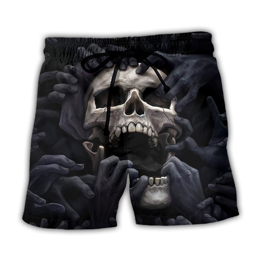 Skull Dark Screaming Hell's Hand - Beach Short - Owl Ohh - Owl Ohh