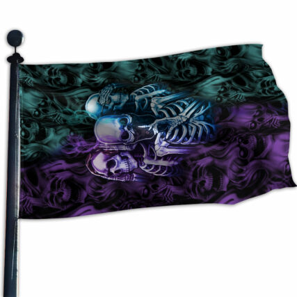 Skull Neither Hear Nor See - House Flag - Owl Ohh - Owl Ohh