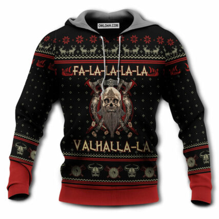 Viking Valhalla Black And Red Fa La La - Hoodie - Owl Ohh - Owl Ohh