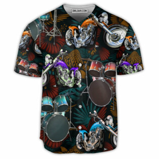Motorcycle And Drum Tropical Vibe - Baseball Jersey - Owl Ohh - Owl Ohh