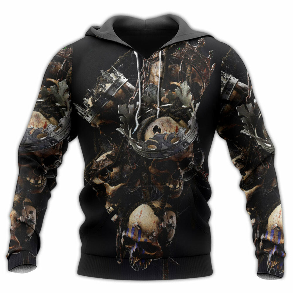 Skull Only In Their Death Can A King Live Forever - Hoodie - Owl Ohh - Owl Ohh