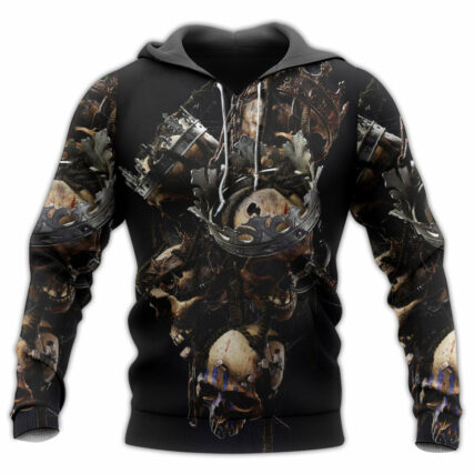 Skull Only In Their Death Can A King Live Forever - Hoodie - Owl Ohh - Owl Ohh