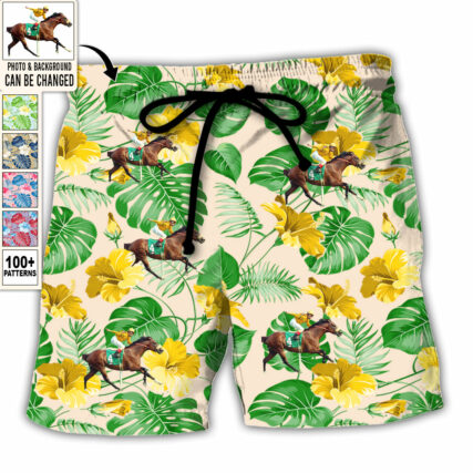 Horse You Want Tropical Style Custom Photo - Beach Short - Personalized Photo Gifts - Owl Ohh