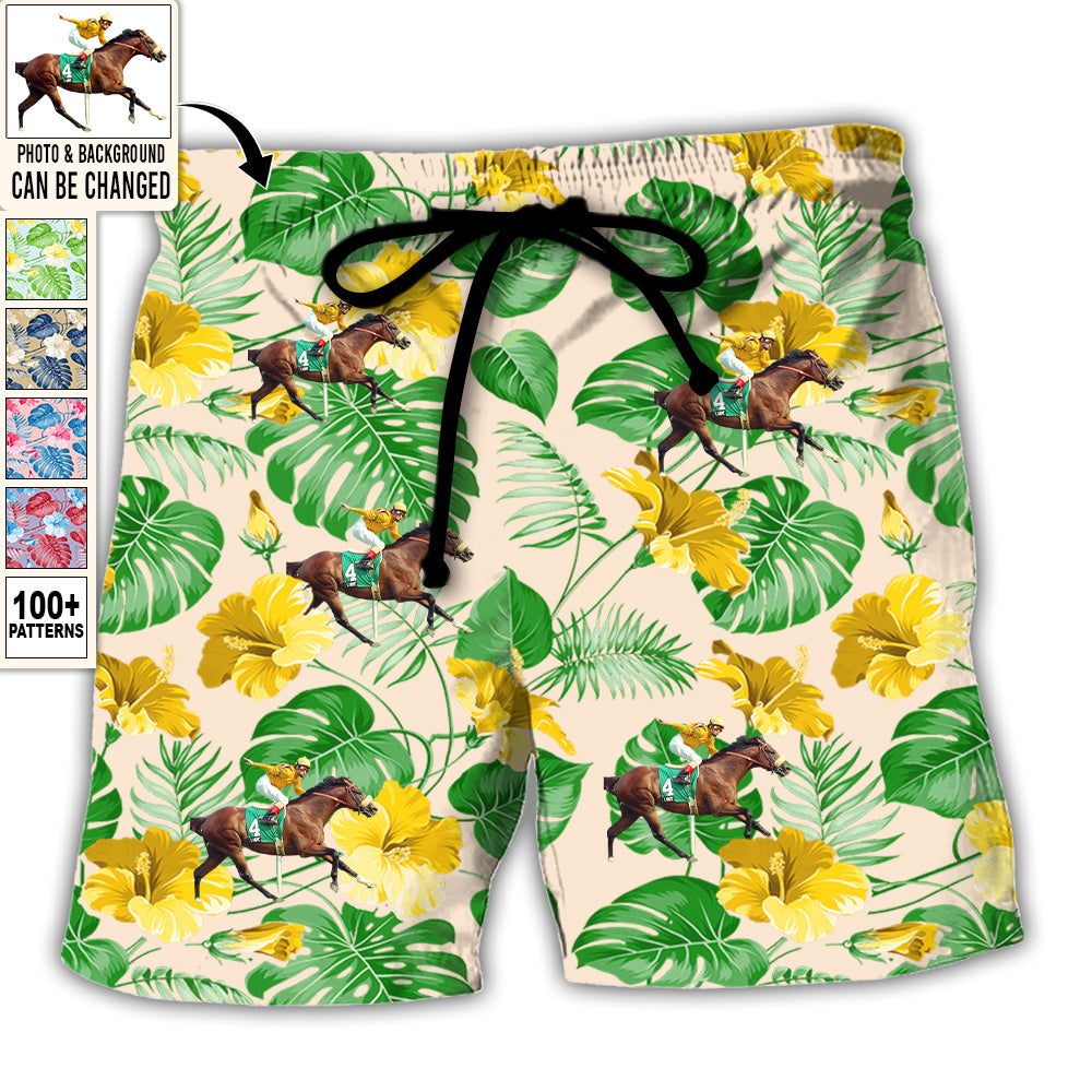 Horse You Want Tropical Style Custom Photo - Beach Short - Personalized Photo Gifts - Owl Ohh