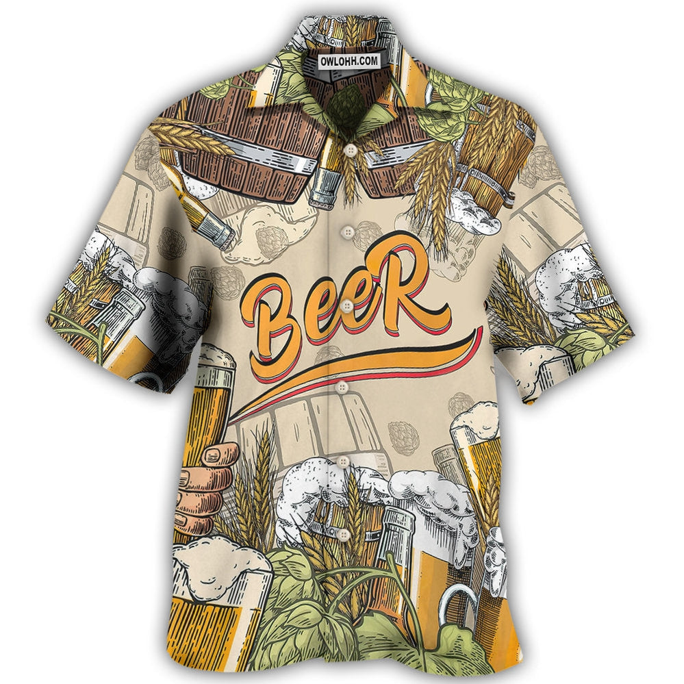 Beer Born To Drink - Hawaiian Shirt - Owl Ohh - Owl Ohh