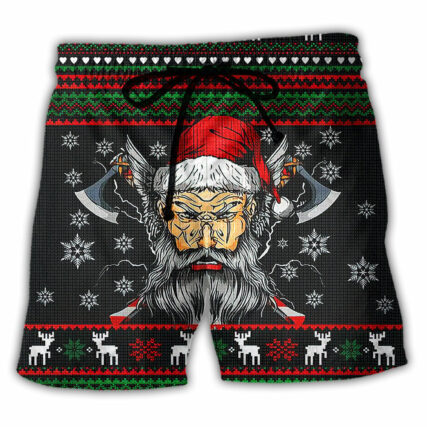 Christmas Deck Valhalla With Skull Of Glory - Beach Short - Owl Ohh - Owl Ohh