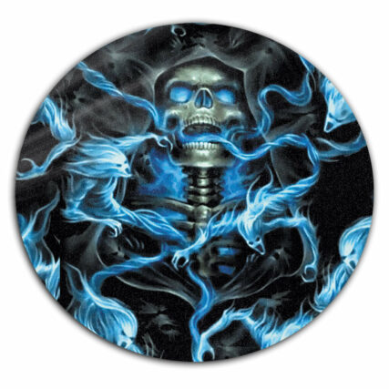 Skull Black Ground Thunder - Round Mat - Owl Ohh - Owl Ohh