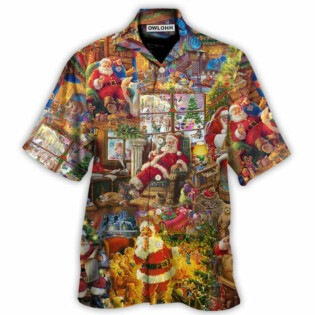 Christmas Santa Happy Holiday Season Of Joy - Hawaiian Shirt - Owl Ohh - Owl Ohh