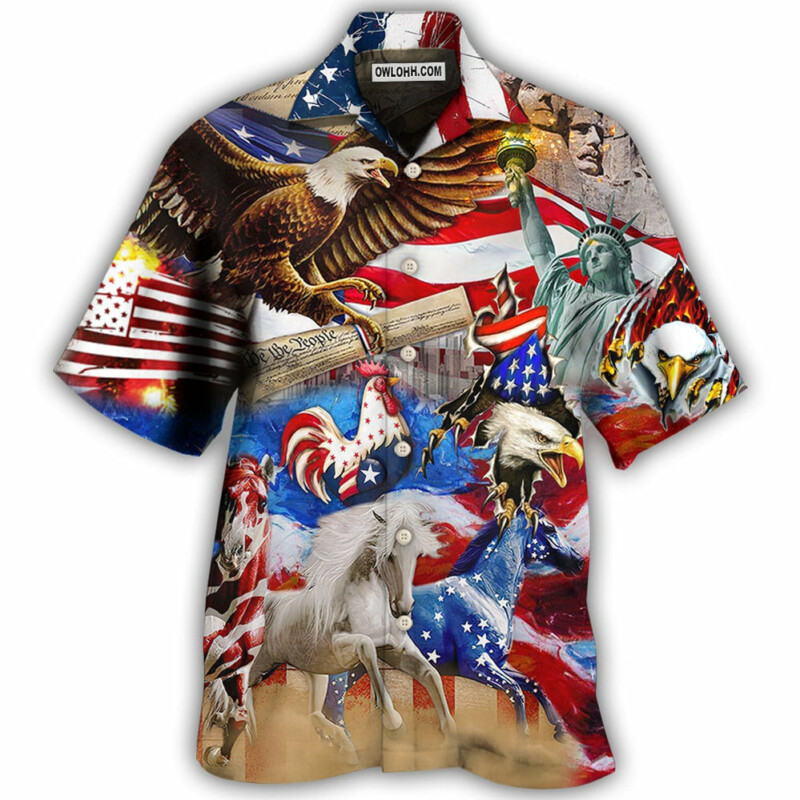 America Independence Day Animal Happy - Hawaiian Shirt - Owl Ohh - Owl Ohh