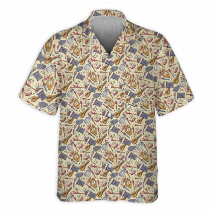 DnD Bard With Sword And Music Pattern - Hawaiian Shirt - Owl Ohh - Owl Ohh