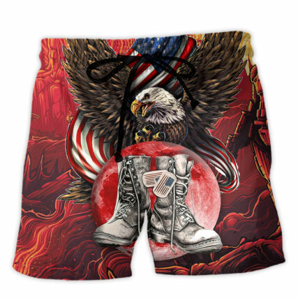Veteran Boots Never Underestimate - Beach Short - Owl Ohh - Owl Ohh