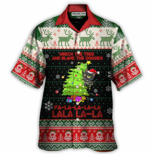 Cat Wreck The Tree Christmas Tree Light Funny Ugly Style - Hawaiian Shirt - Owl Ohh - Owl Ohh