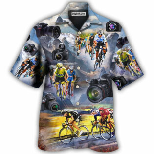 Cycling And Photography Lover Moutain Painting - Hawaiian Shirt - Owl Ohh - Owl Ohh