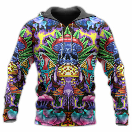 Hippie Mushroom And Skull Art - Hoodie - Owl Ohh - Owl Ohh