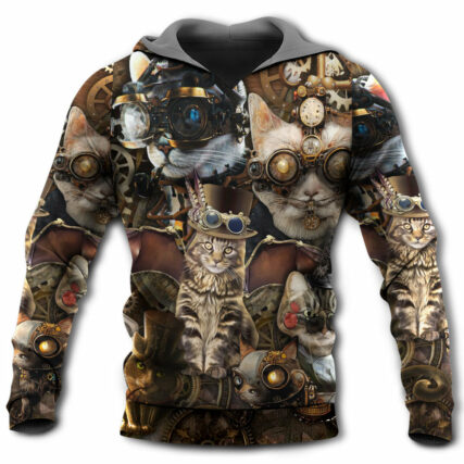 Cat Steampunk We're All Mad Here - Hoodie - Owl Ohh - Owl Ohh