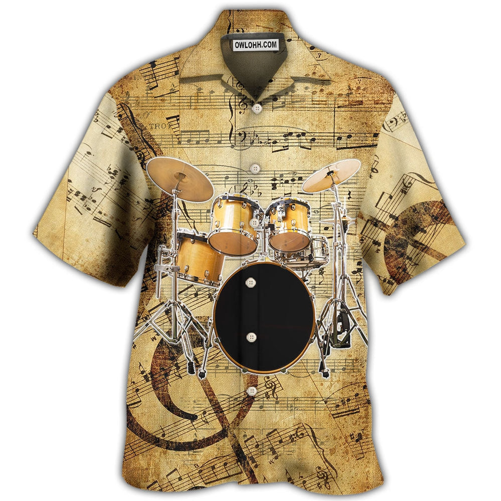 Drum Old Drummer And Lovely Lady Stick - Hawaiian Shirt - Owl Ohh - Owl Ohh