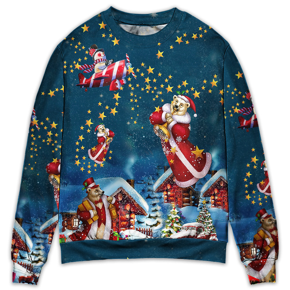 Christmas Bear Santa Happy - Sweater - Ugly Christmas Sweaters - Owl Ohh - Owl Ohh