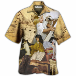 Piano I Like Piano And Dogs - Hawaiian Shirt - Owl Ohh - Owl Ohh