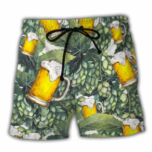 Beer Craft Beer And Hops - Beach Short - Owl Ohh - Owl Ohh