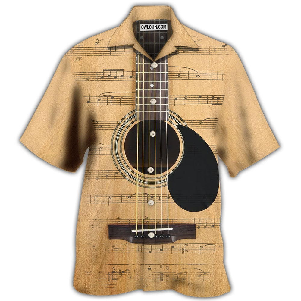 Guitar Retro Music Note - Hawaiian Shirt - Owl Ohh - Owl Ohh