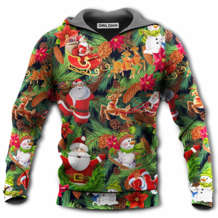 Christmas Santa Snowman Merry Xmas To Everyone - Hoodie - Owl Ohh - Owl Ohh