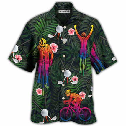 Golf I Like Golf And Cycling - Hawaiian Shirt - Owl Ohh - Owl Ohh