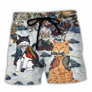 Samurai Cats - A Small Measure of Peace - Beach Short - Owl Ohh - Owl Ohh