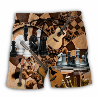 Chess I Like Chess And Guitars - Beach Short - Owl Ohh - Owl Ohh