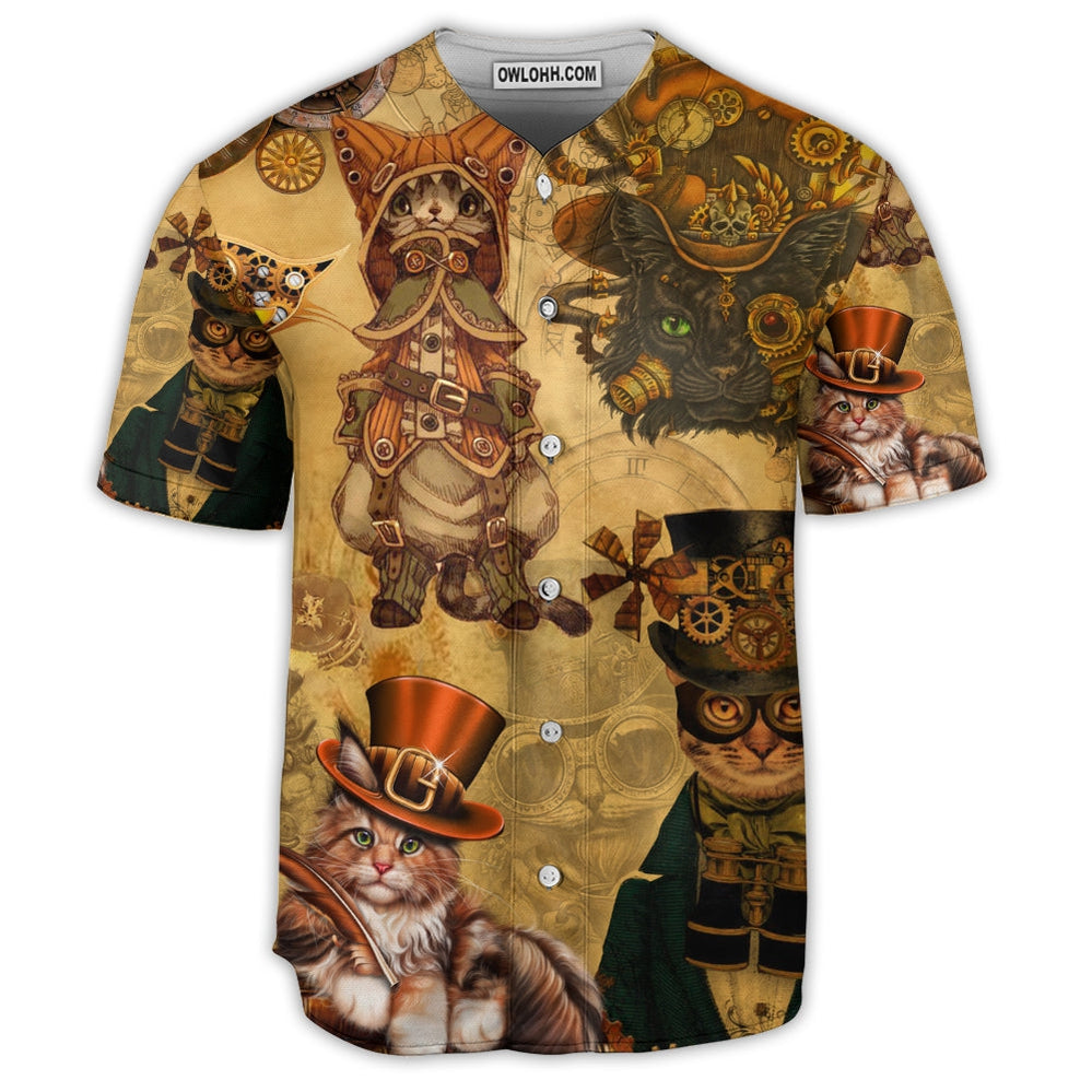 Cat Love Machine Vintage Style - Baseball Jersey - Owl Ohh - Owl Ohh