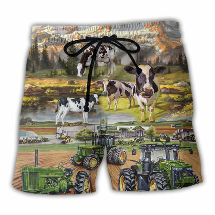 Tractor And Cow Farm Lover - Beach Short - Owl Ohh - Owl Ohh