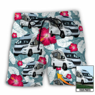 RV Camper Tropical Custom Photo - Beach Short - Owl Ohh - Owl Ohh