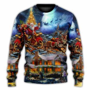Christmas Santa Claus Snowman Family In Love Light Art Style - Sweater - Ugly Christmas Sweaters - Owl Ohh - Owl Ohh