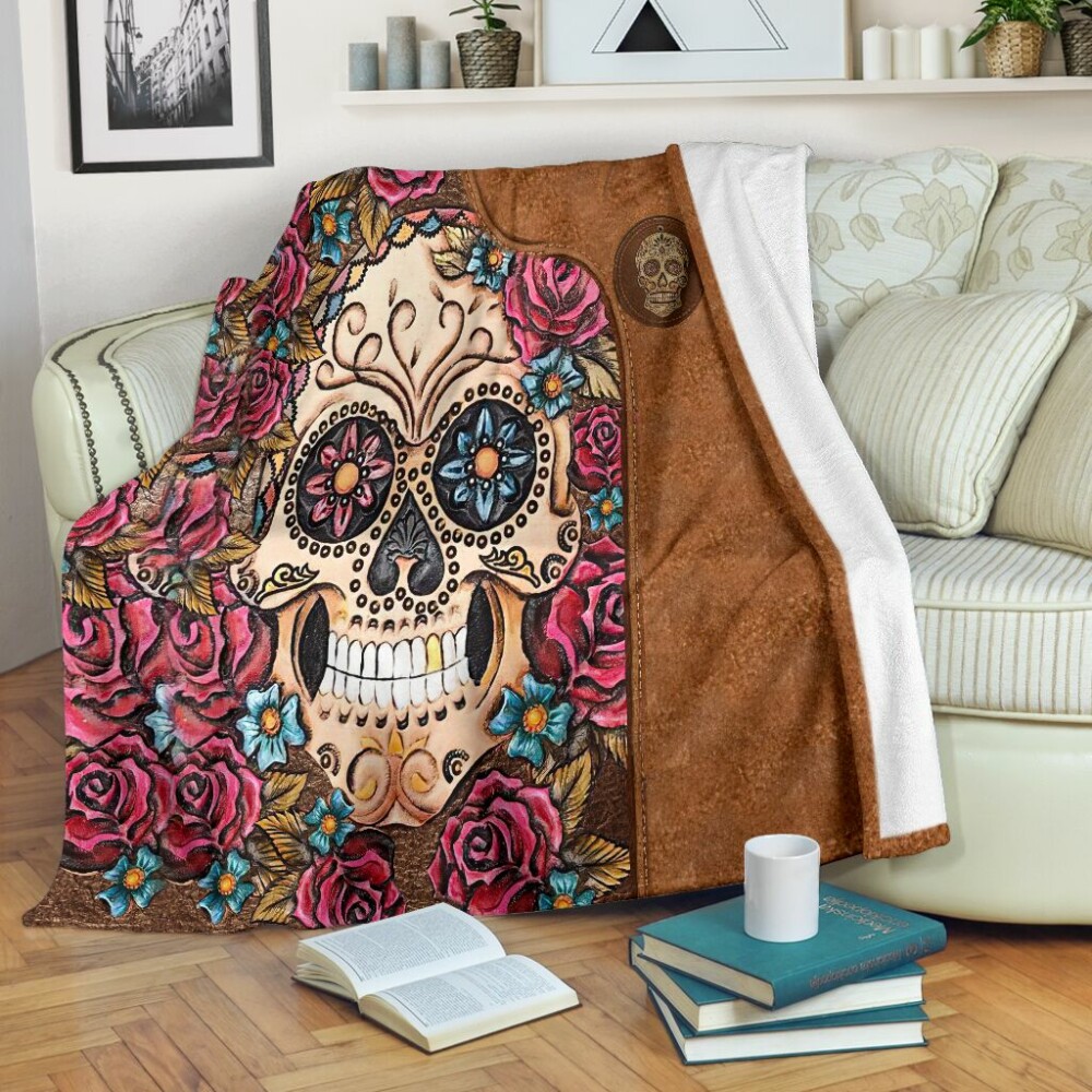 Skull Lovers Beautiful Rose - Flannel Blanket - Owl Ohh - Owl Ohh